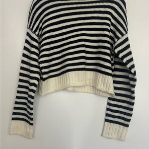 Timing Black and White Striped Sweater